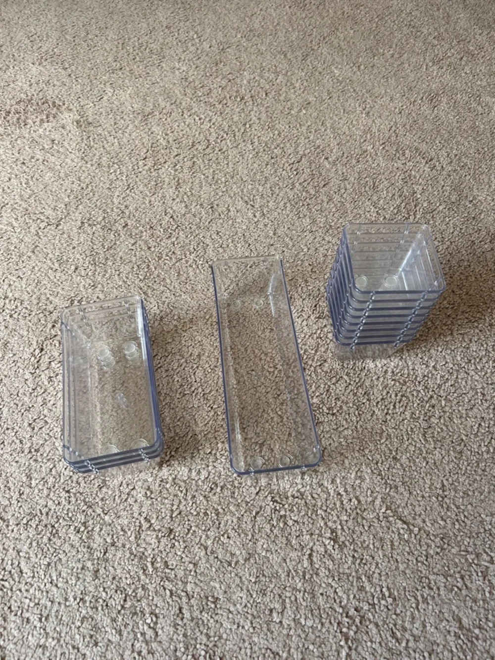 Clear Plastic Organizer Bins - Small Stackable Storage